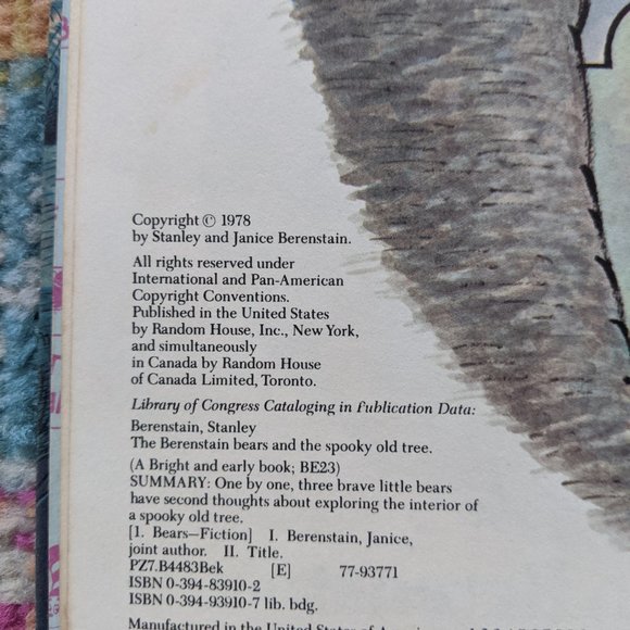 The Spooky Old Tree Berestain Bears Original Vintage Book - Picture 4 of 4